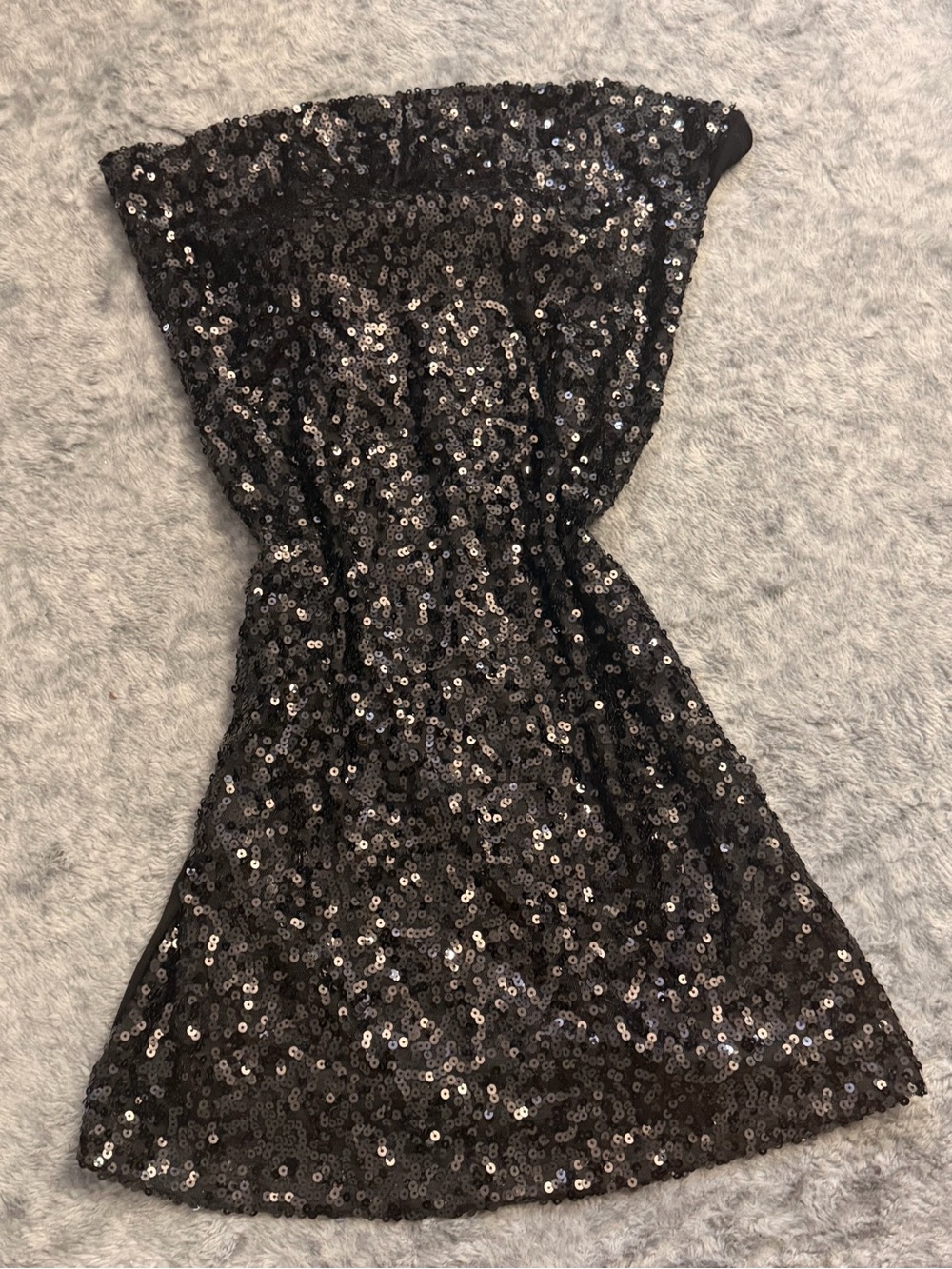 Body Central Black Sequin Strapless Party Dress